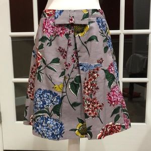 Boden mauve floral skirt with front pleat